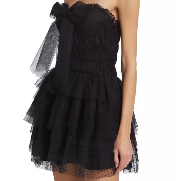 LoveShackFancy Faron Bow Layered Tulle Minidress Size 10 NWT - Picture 5 of 5